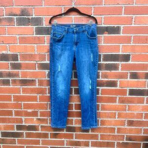 Lee Relaxed Fit Girlfriend Mid Rise Blue Denim Jeans Size 6